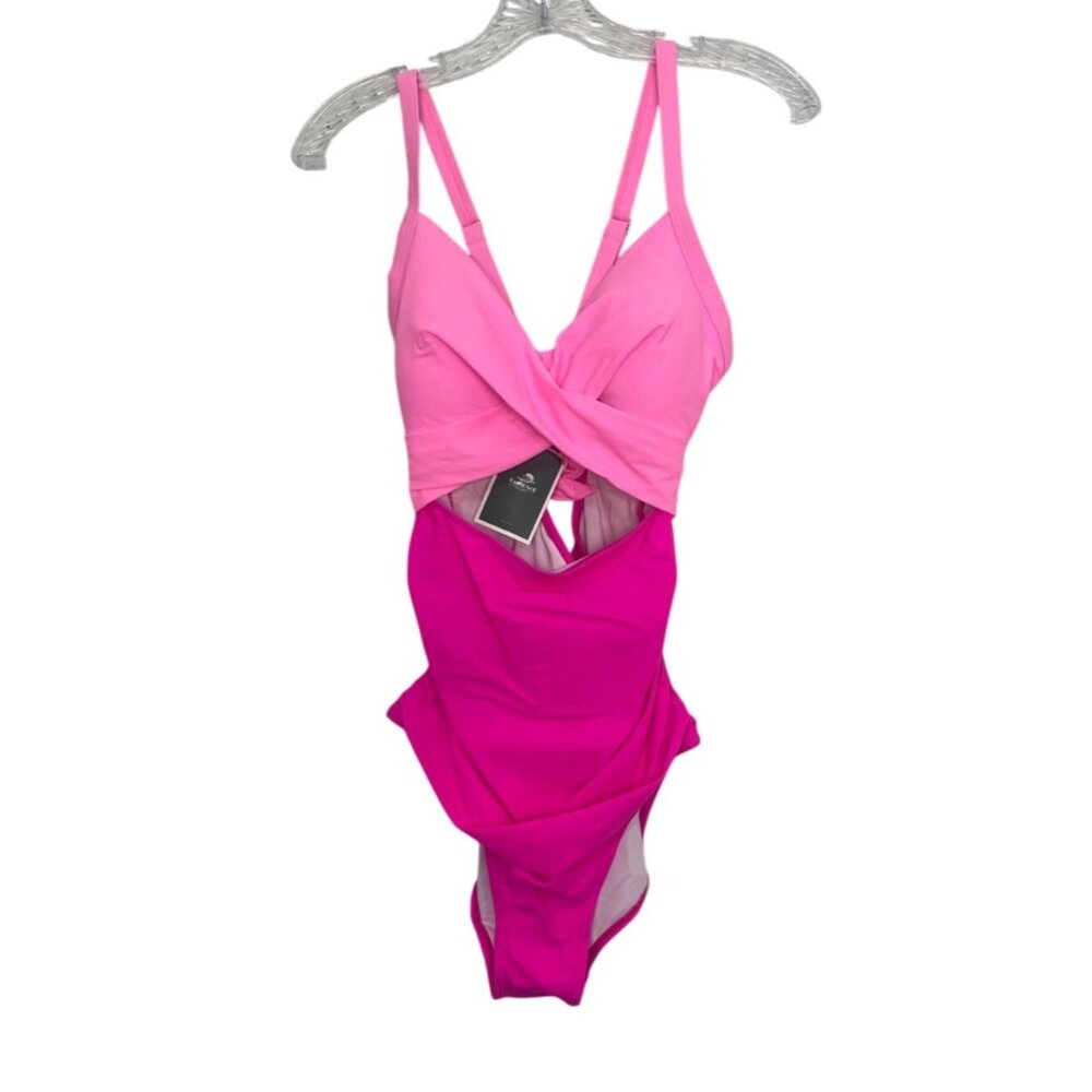 Eomemie One Piece Swimsuit Womens Medium Pink New Cutout Adjustable Padded Cups
